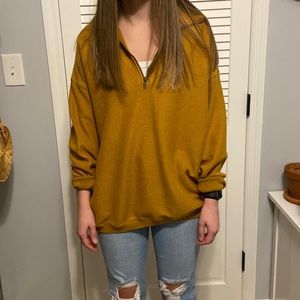 Oversized Mustard Yellow Quarter Zip